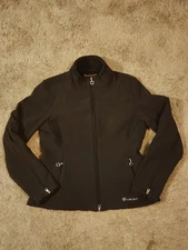 Black Softshell Ariat Jacket womens Medium Stirrup Zipper Accent Excellent M