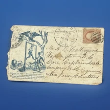 USA 1861 Civil War Patriotic Cover - Behold The Man “The String He's Got On”