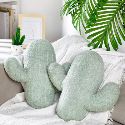 Throw Pillow 16 Inches Cactus Shape Pillow 3D Cushion Aesthetic Pads for Nursery