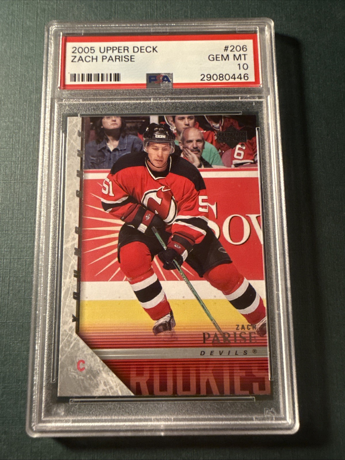 2005 Upper Deck Zach Parise #206 Young Guns, Rookie RC, PSA 10