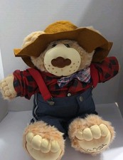 Farrel Furskins Teddy Bear Bowtie Suspenders Hat Xavier Roberts Plush 22" VTG