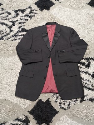 Scott And Taylor London Mens Blaser Jacket Wool R44 Black Tuxedo