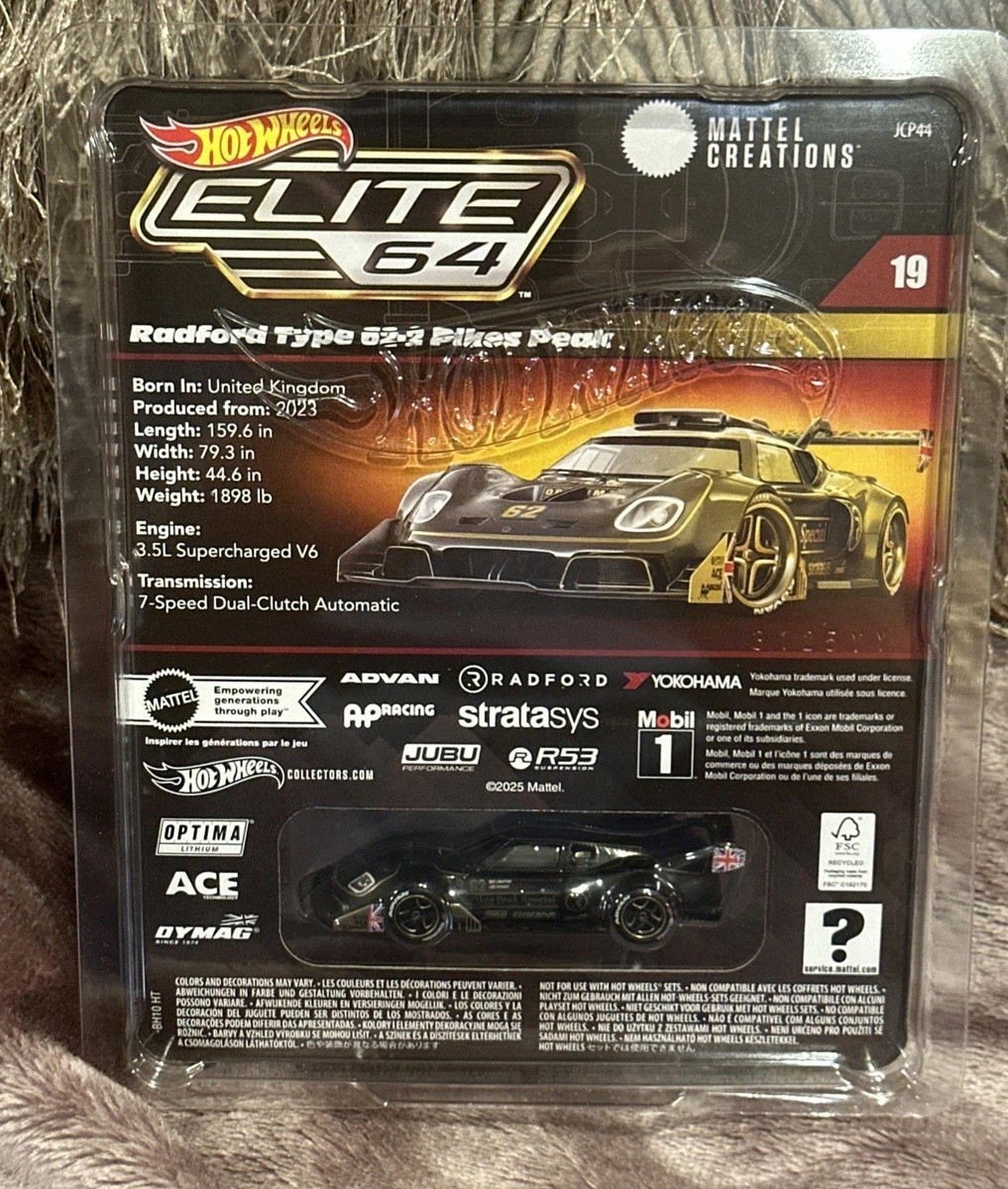 Hot Wheels Elite 64 Radford Type 62-2 Pikes Peak #19 In Hand Ready