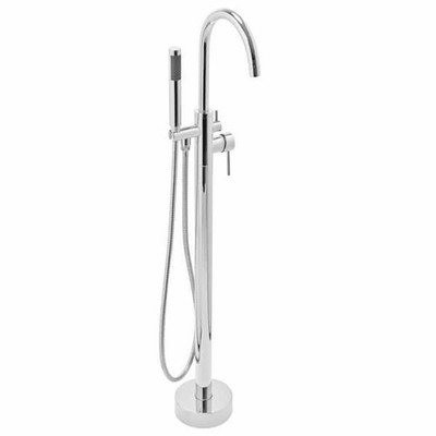 AKDY 1-Handle Floor Mount Roman Tub Faucet Bathtub Filler+Hand Shower Chrome
