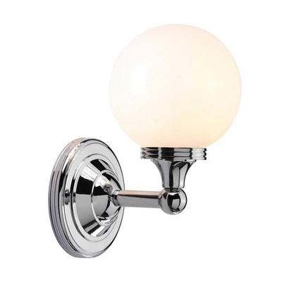 Weiß Chrom Badezimmerlampe Glamour Klassisch Wandleuchte Leuchter IP44 - Bild 1 von 4