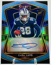 2020 Panini Select CeeDee Lamb Rookie Auto Light Blue /35 Cowboys 