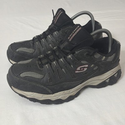 Skechers Mens After Burn Memory Fit 50125EWW Black Running Shoes Sneakers Sz 9