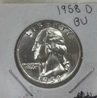 1958 D Washington Quarter 25C 90% Silver Free Shipping