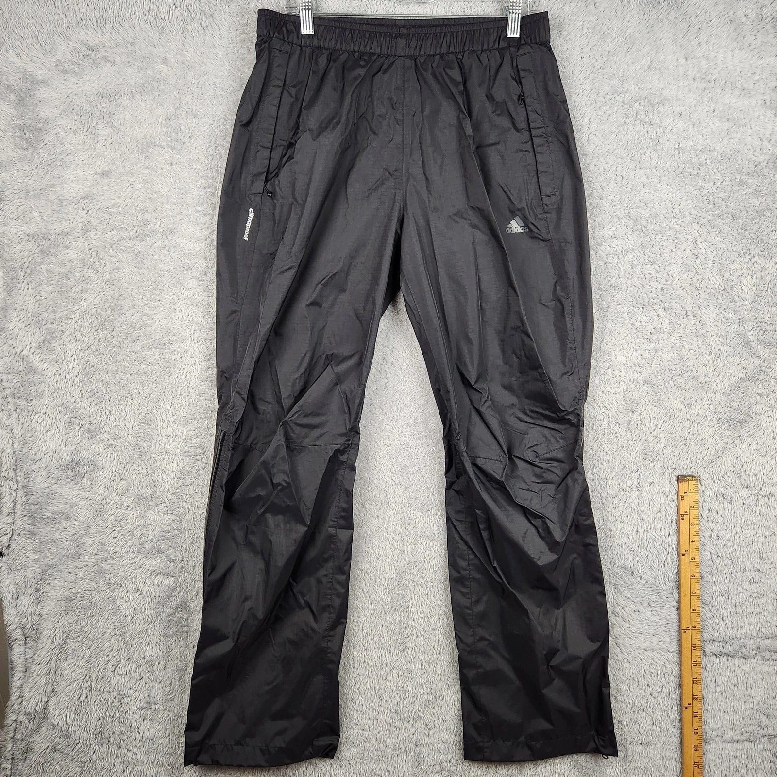 Adidas Climaproof Pants Mens Medium Black Waterproof Hiking Zip Outdoor Golf