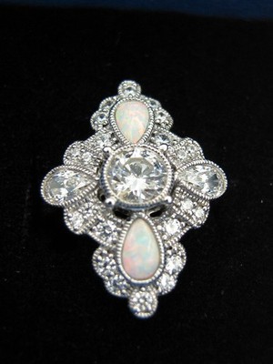  STUNNING Xavier Absolute & Opal Sterling Silver Ring, Size 5 - NIB!