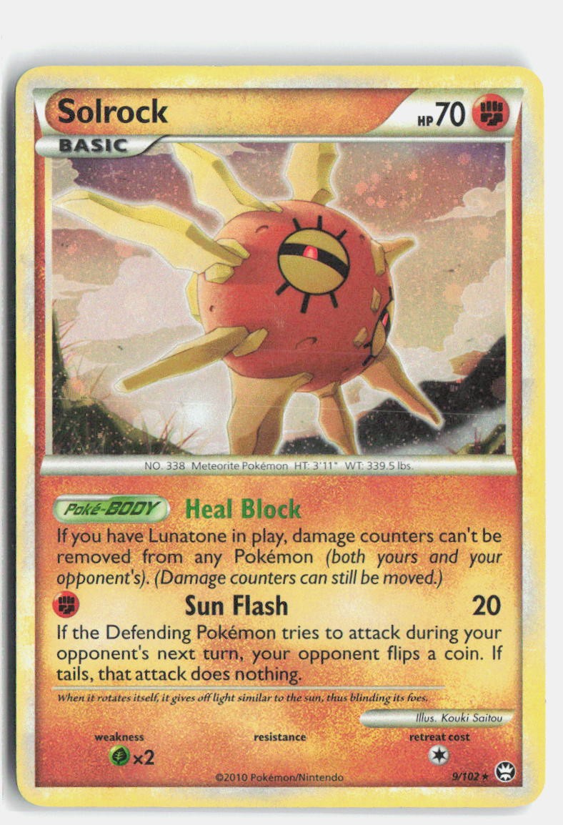 Solrock 9/102 HGSS Triumphant Holo Rare Pokemon Holo LP