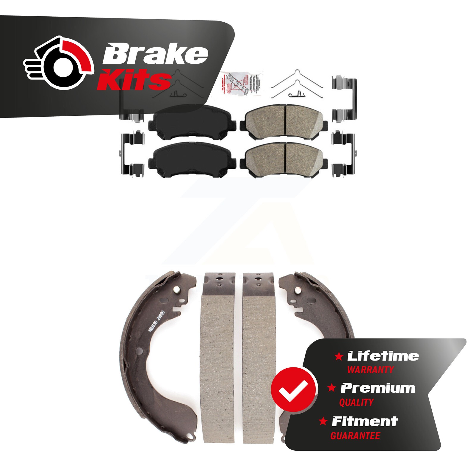 Front Rear Ceramic Disc Brake Pads Kit For 2007-2012 Nissan Sentra SE-R Spec V