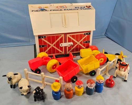 Vintage Fisher Price Play Family Farm Set