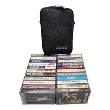 Vintage Cassette Tape Lot 25 w/ Case Logic Holder Beatles Mariah Ace 80s 90s