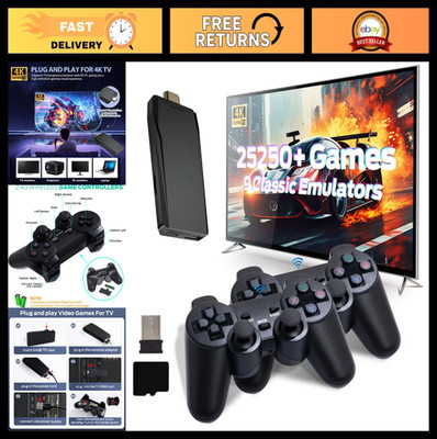 Wireless Retro Game Console with 25250+ Games, 9 Emulators, 4K HDMI, Dual Contro