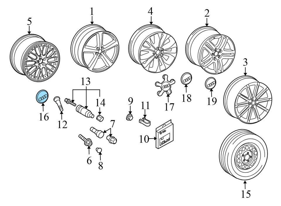 AUDI A3 QUATTRO 2005-2008 - tapa central de rueda 8D0601170 Foto 3 de 4