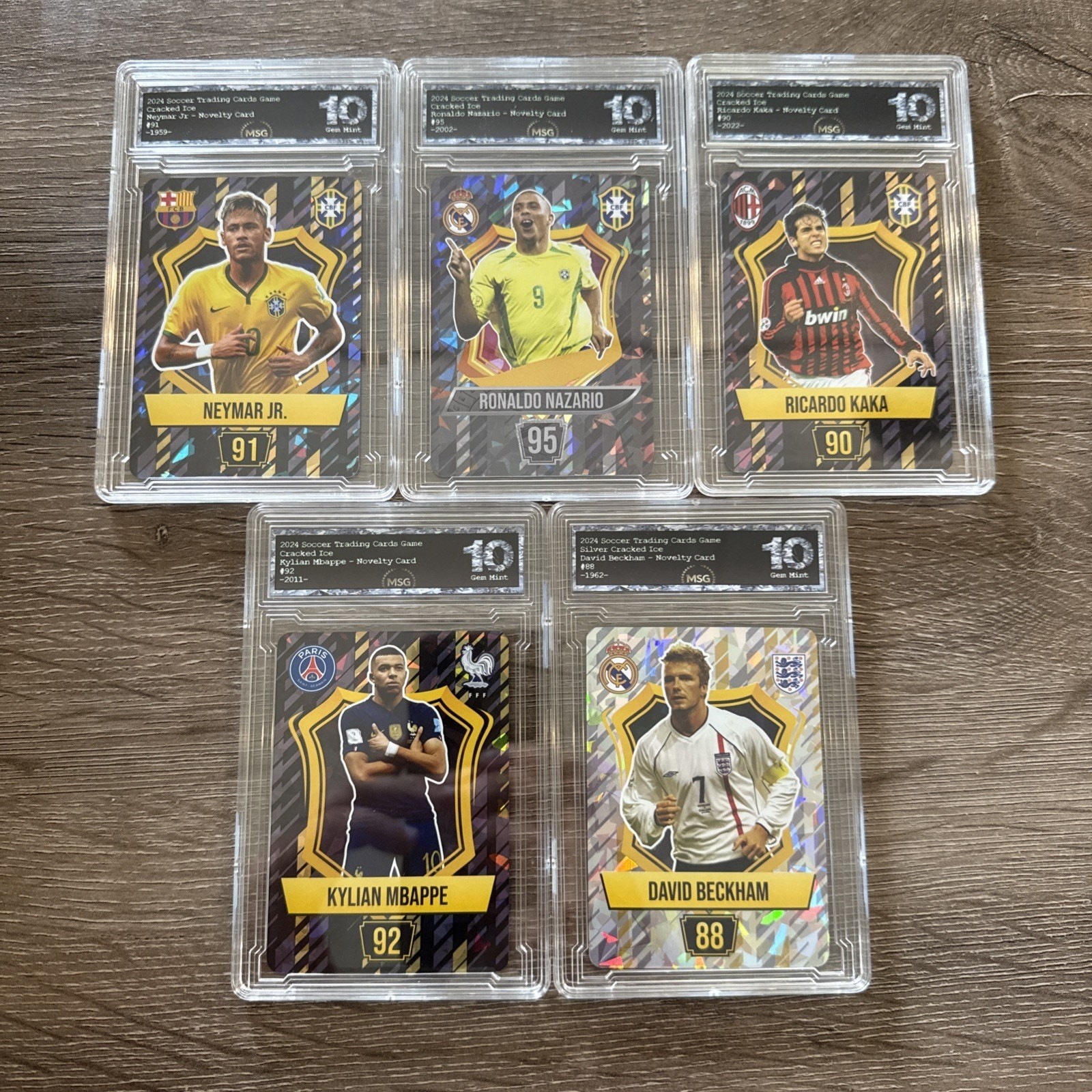 Graded 10 - Ronaldo Nazario, Ricardo Kaka, David Beckham, Mbappe & Neymar Jr.