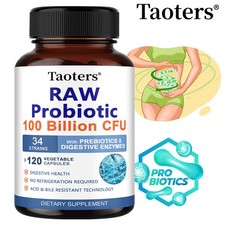 Raw Probiotic 100 Billion Cfu 250 Mg Protect Intestinal Health 120 Capsules
