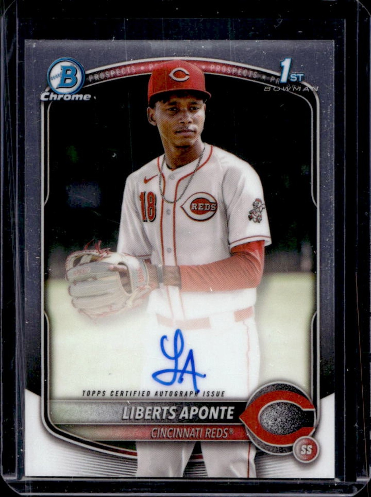2025 Bowman Chrome Liberts Aponte Auto 1st #CPA-LA Reds