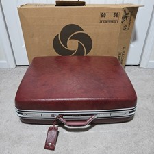 Vintage 70s RED Samsonite Silhouette II Hard Suitcase in Box