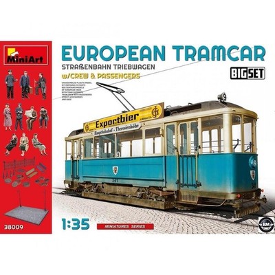 MiniArt European Tramcar w/crewe&passenger Straßenbahn 1:35 Bausatz Kit 38009