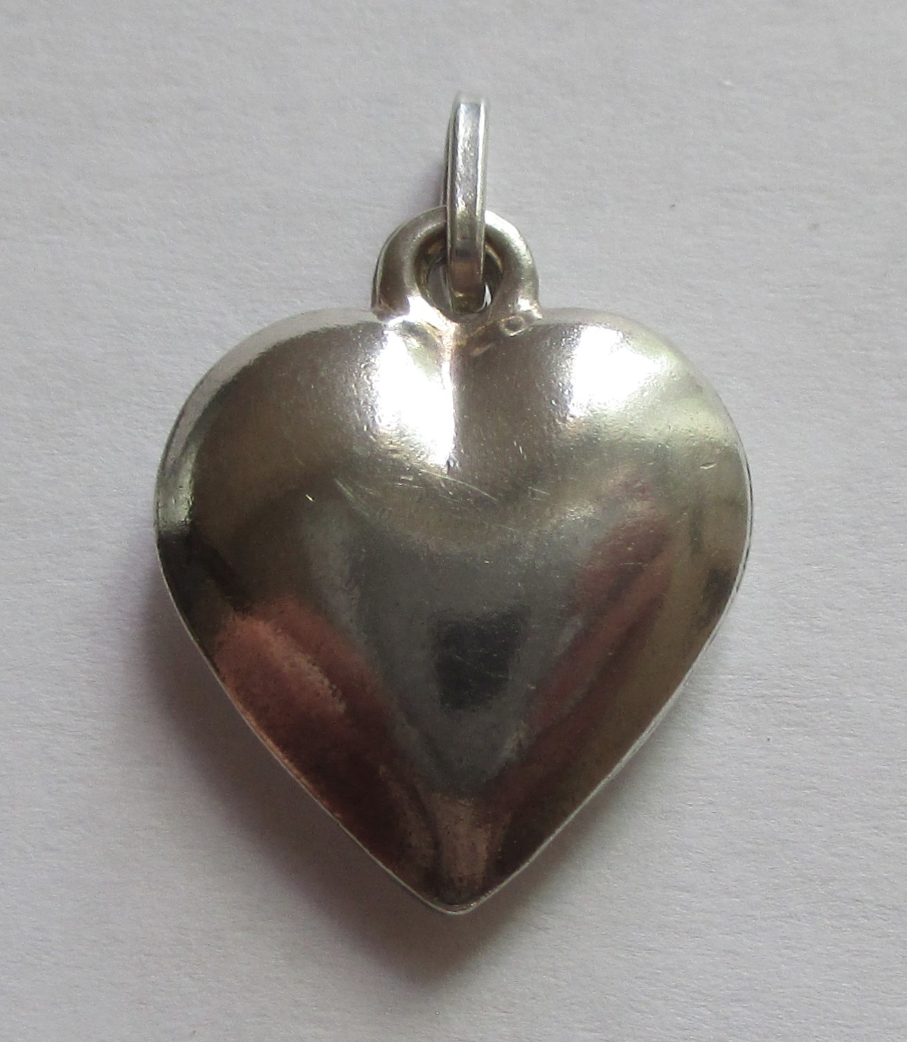 Vintage Italy 925 Sterling Silver Puffy Heart Charm Pendant