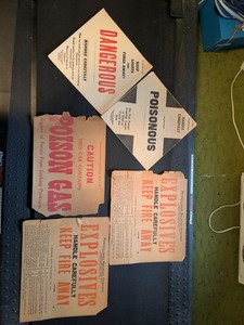 Vintage Cardboard Railroad Car Sign  Lot
