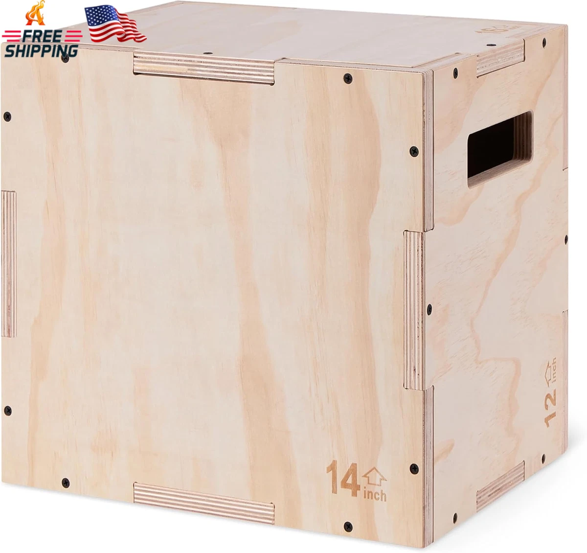 Scatola Pliometrica In Legno 3-in-1 - Attrezzo Per Salti E Allenamento Fitness - Altezza Regolabile, Peso Max 204 Kg - 4