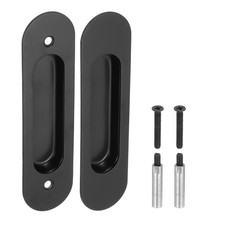 Recessed Finger Flush Pull Pocket Door Handle Sliding Closet Door Pull Black