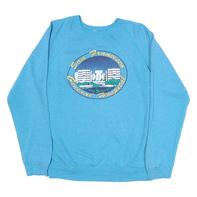 HANES Herren Blau San Francisco Krankenhaus Rundhals Sweatshirt L