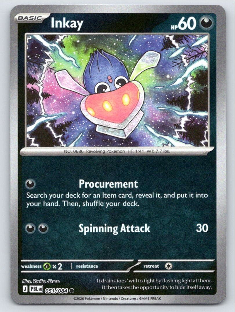 2026 POKEMON INKAY PITCH BLACK 051/084 REVERSE HOLO C NM A83259 FREE S&H