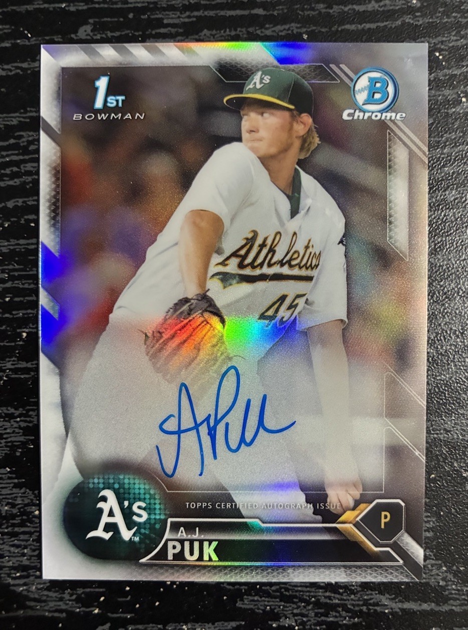 2016 A.J. Puk Bowman Chrome Draft Refractor Auto /499
