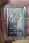 Buffalo Indian Head One Troy Ounce Silver Bar Bullion Coin 999 Fine