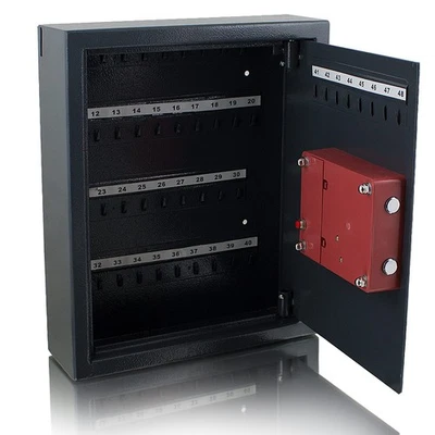 Schlüsselsafe Schlüsseltresor Tresor Safe elektronisch 48 Haken Grau BITUXX