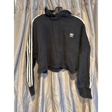 Adidas Originals adicolor cropped hoodie in black size large