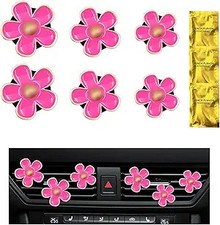 6PCS Daisy Flower Car Air Vent Clips, Cute Flower Shape Auto Air F Color: Pink