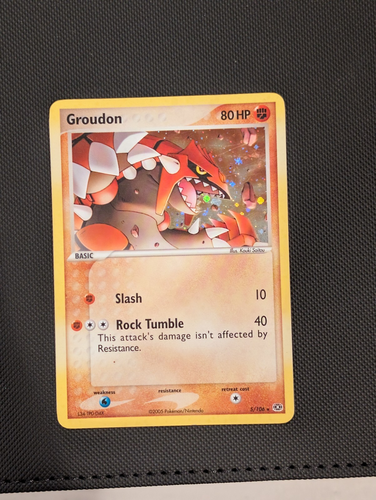 2005 Groudon 5/106 Emerald Holo Rare Pokemon Card NM /  Ships Fast