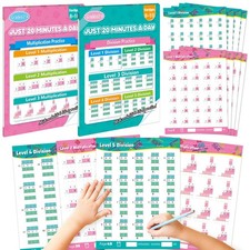 Multiplication and Division Workbook Math Worksheets Grade 25 2 PCS