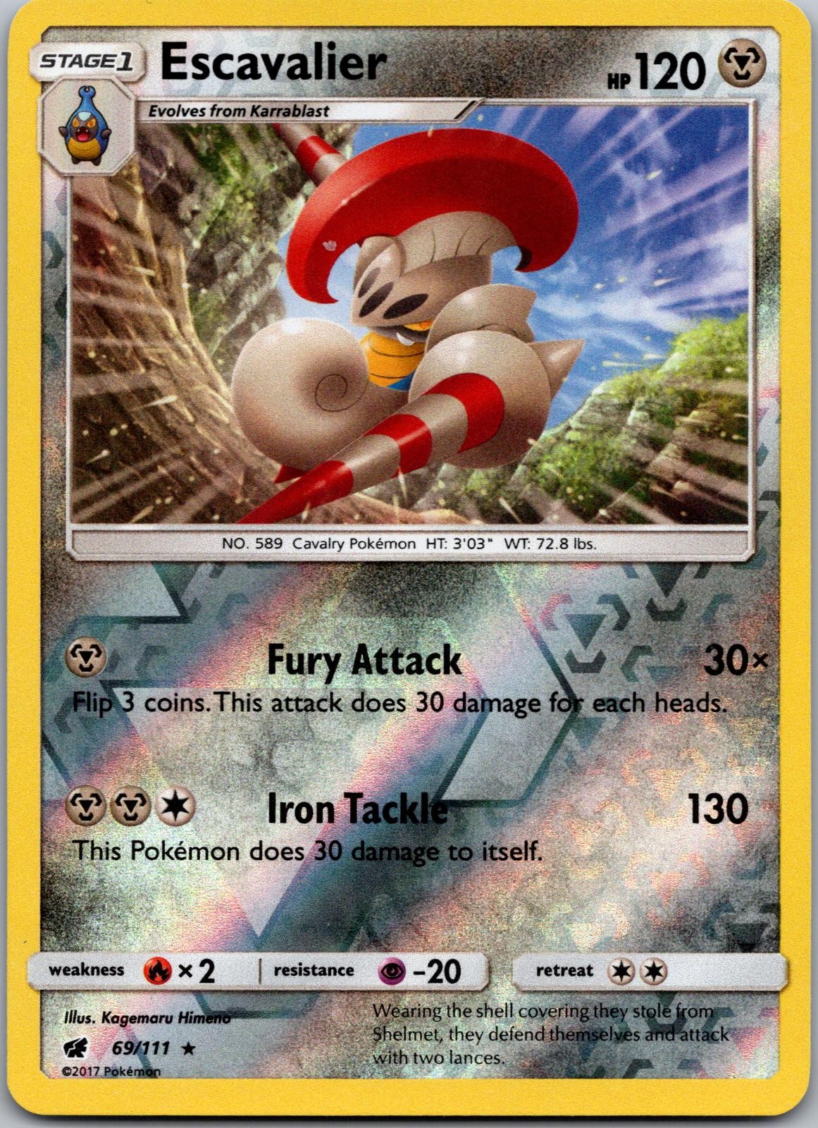 POKEMON ESCAVALIER 69/111 RARE REVERSE HOLO CRIMSON INVASION NM/M