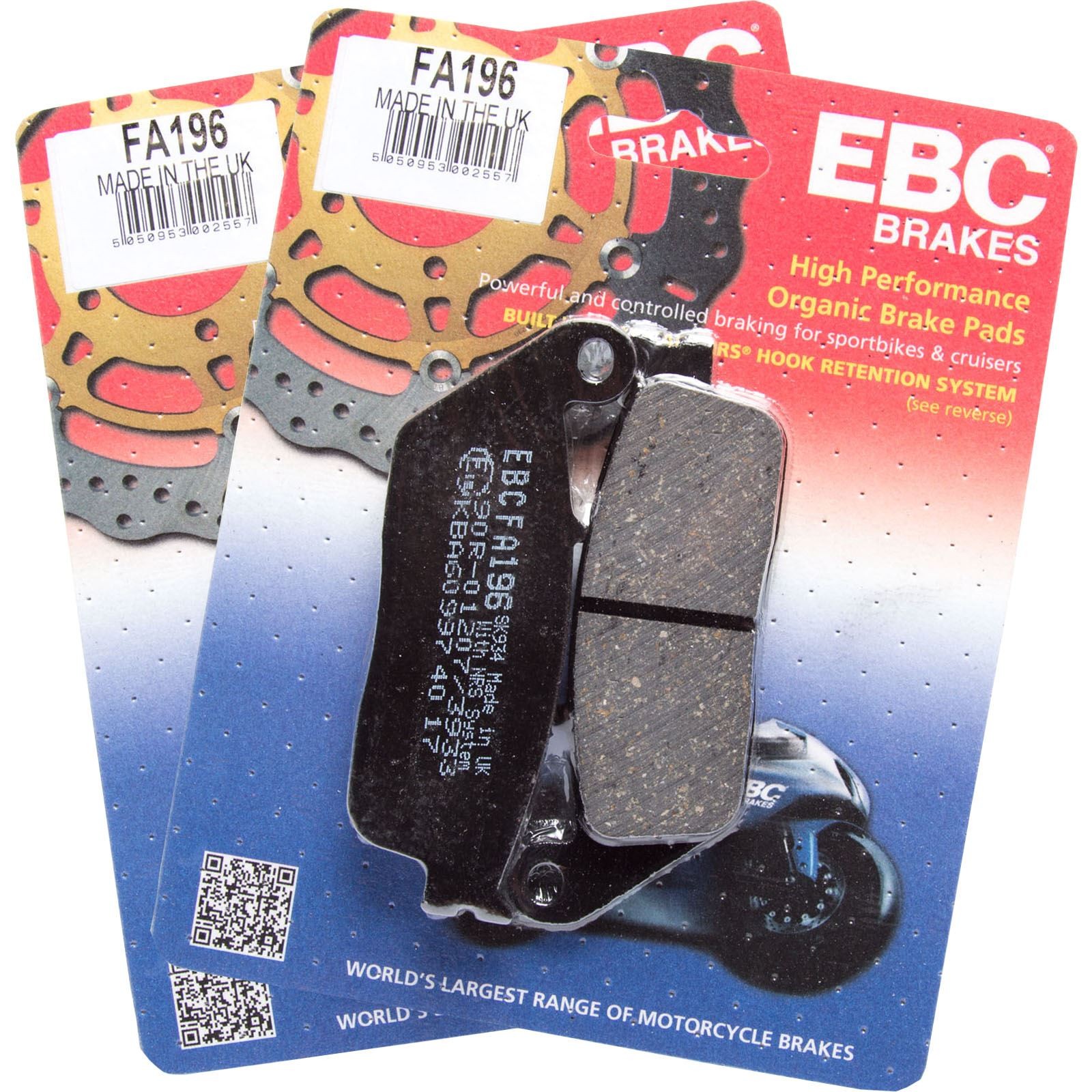 EBC FA196 Organic Brake Pads X2 for Honda VTX 1300 03-09