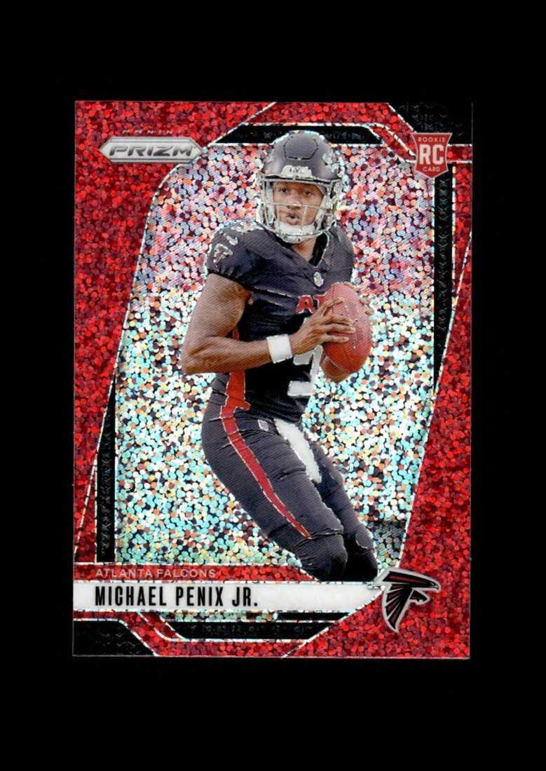 2024 Prizm: #378 Michael Penix Jr Red Sparkle Ref RC NM-MT OR BETTER