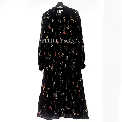 oversized crinkled dress h&m Women's Black/Floral Oversized crinkled dress