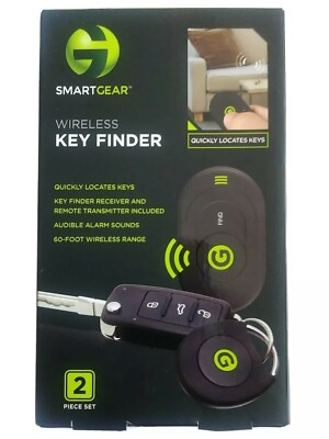 SMARTGEAR WIRELESS KEY FINDER w Remote Tranansmitter 60- Ft Wireless Range Alarm