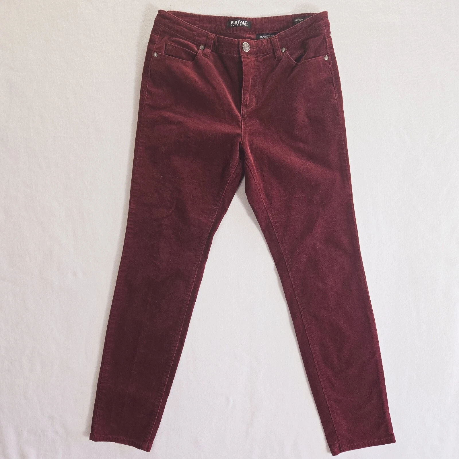 Pantalon femme Buffalo David Bitton taille moyenne skinny stretch velours côtelé suprême 8/29