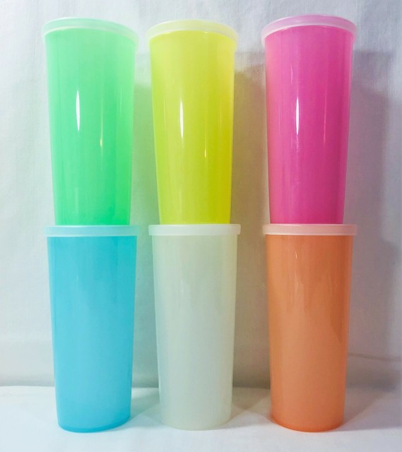 Tupperware 16 Oz Tumbler Plastic Glass With Lid 5107 eBay