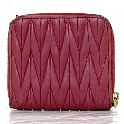 小物 Archive miu miu compact leather wallet Auth MIU MIU Leather Wallet Compact Flower Black Multicolor