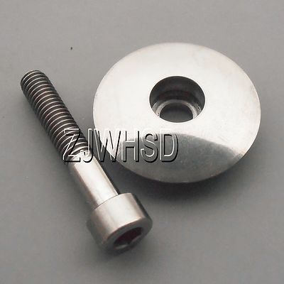 1 1/8'' Titanium CNC Headset Cycling Bicycle MTB Stem Top Cap + M6 x 35 Ti Bolt