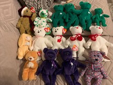 Ty Beanie Babies lot of 15 Bears w/tags St. Pats, Valentine, Princess Dianna  