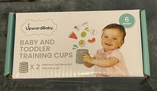 Upward Baby and Toddler Silicone Training Cups 2 Gray New 6months