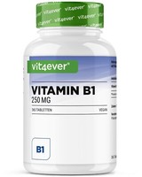 Vitamin B1 Thiamin - 365 Tabletten á 250Mg - 12 Monatsvorrat Vegan + Hochdosiert